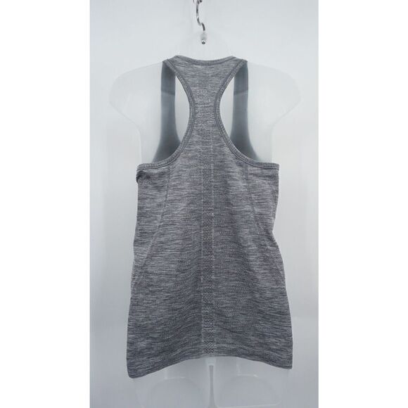 Lululemon Swiftly Tech Racerback Tank Top Heathered Slate Grey White Size 8 - Picture 7 of 9